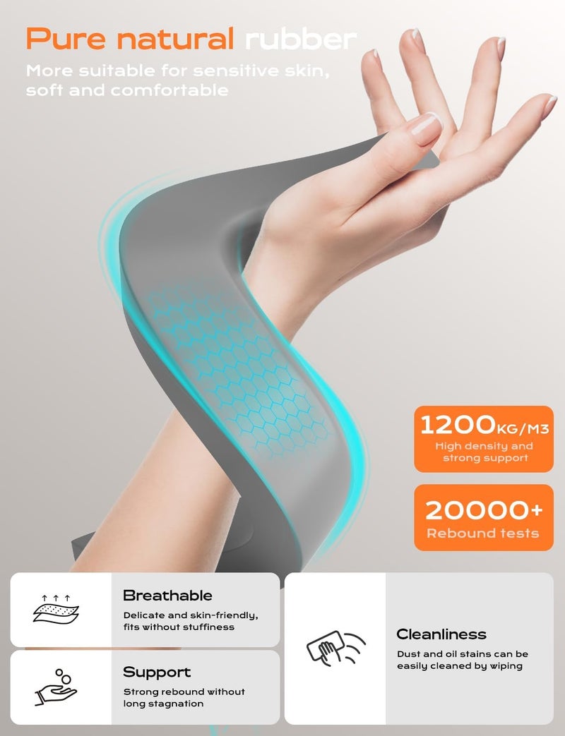 LOXP حامل لابتوب للمكتب، حامل لابتوب معدني مع دعم للمعصم، حامل لابتوب قابل للفصل بتصميم مريح، منصة ألمنيوم، حامل كمبيوتر لماك بوك إير برو، HP، ديل، XPS، HP (10-17 بوصة) - أسود - Image 3